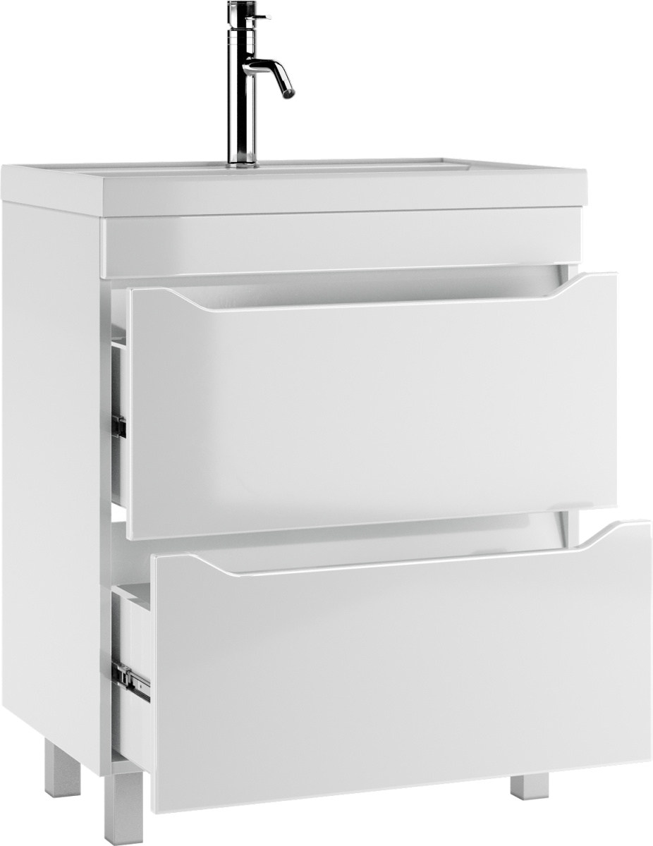 Тумба с раковиной Айсберг Bazis 70 Ева с двумя ящиками В2 (3)