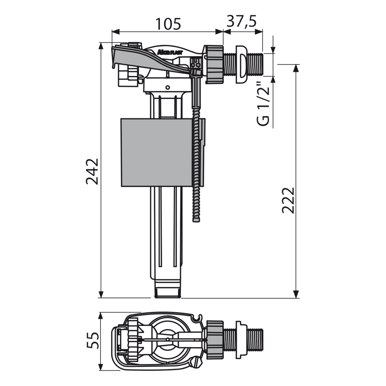 Впускной механизм AlcaPlast A150-12″ (2)