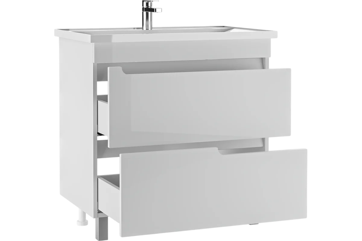 Тумба с раковиной Айсберг NOVA 80 Веста с двумя ящиками В2 (4)