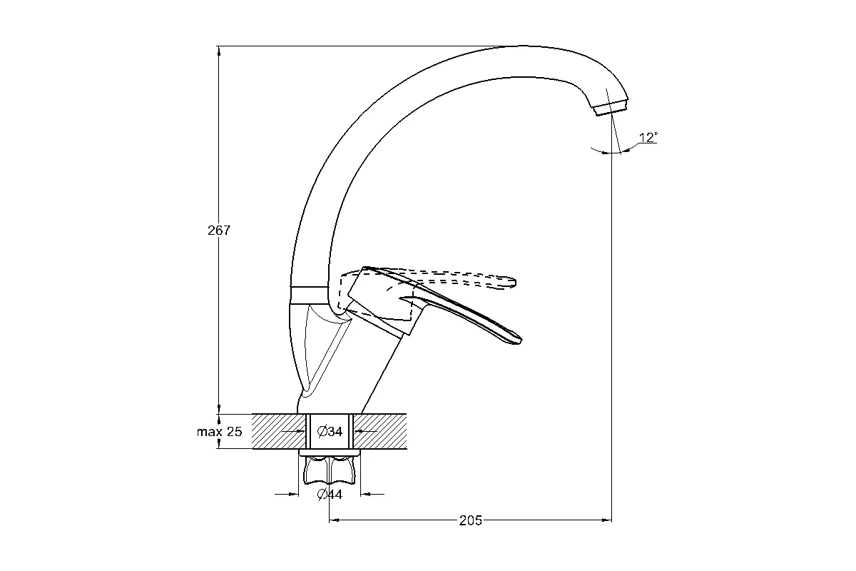 Смеситель для кухни Solone KAK4-A181KH (2)