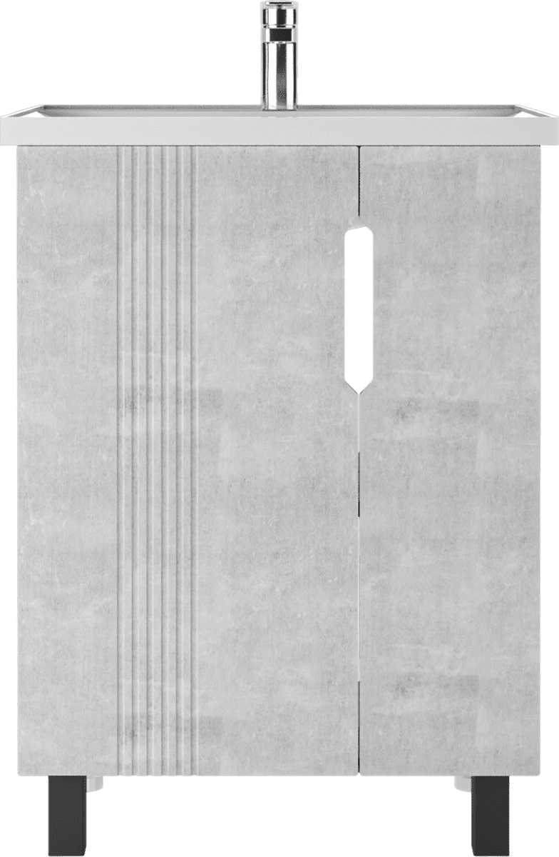 Тумба с раковиной АЙСБЕРГ НОВА 60 (Nova) Марта без ящика Бетон (2)