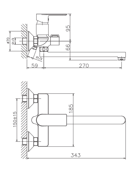 Смеситель для ванны Haiba-HB22505-8 (2)