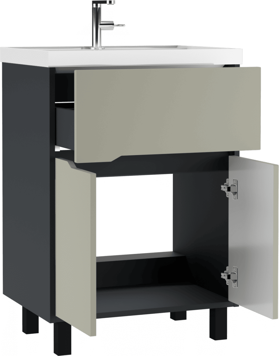 Тумба с раковиной Домино Classica 60 Karat Серый тауп В1 (2)