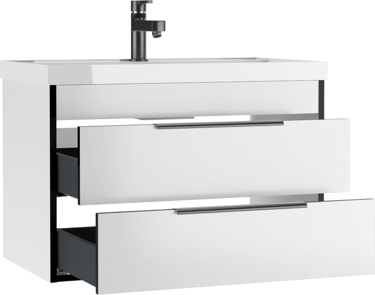 Тумба подвесная под умывальник Домино Unit 80 Форта (Forta) B2 Белый (3)