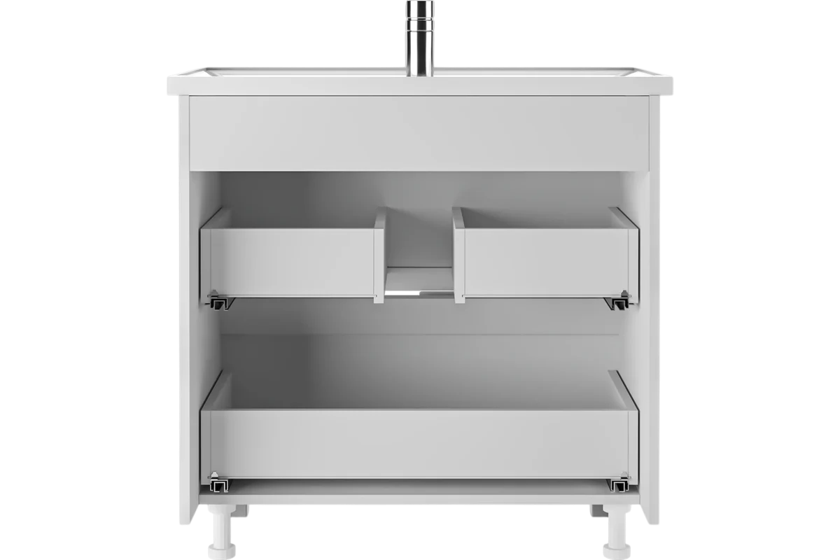 Тумба с раковиной Айсберг NOVA 80 Веста с двумя ящиками В2 (3)