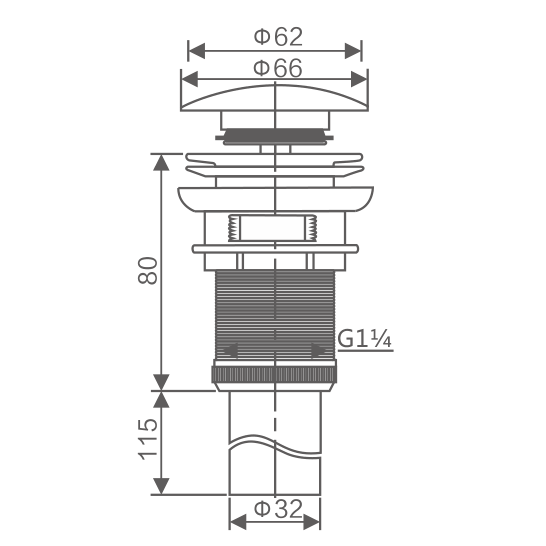 Донный клапан без перелива Savol S-XS002B (2)