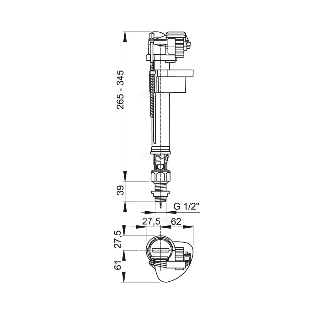 Впуской механизм ALCAPLAST А-17 1 2 (2)