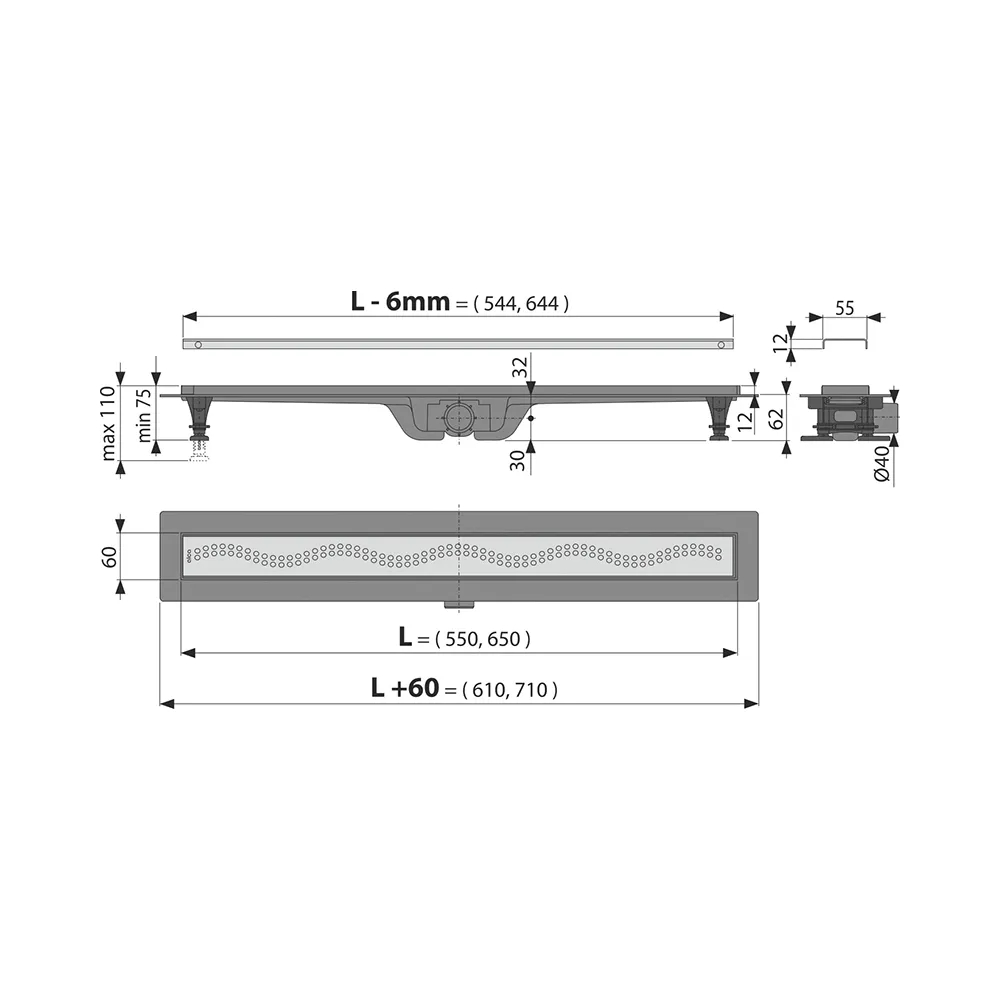 Душевой лоток Alcaplast APZ8 Simple 650 (3)