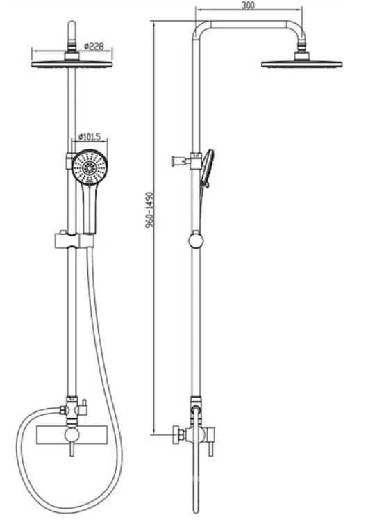 Душевая стойка MIRWELL-202set (3)