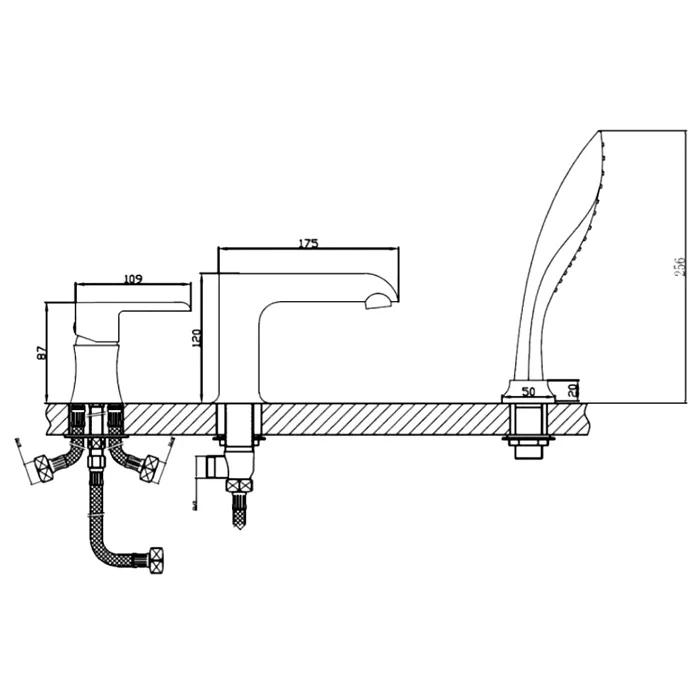 Смеситель на борт ванны Haiba HB805-8 HB80805-8 (4)