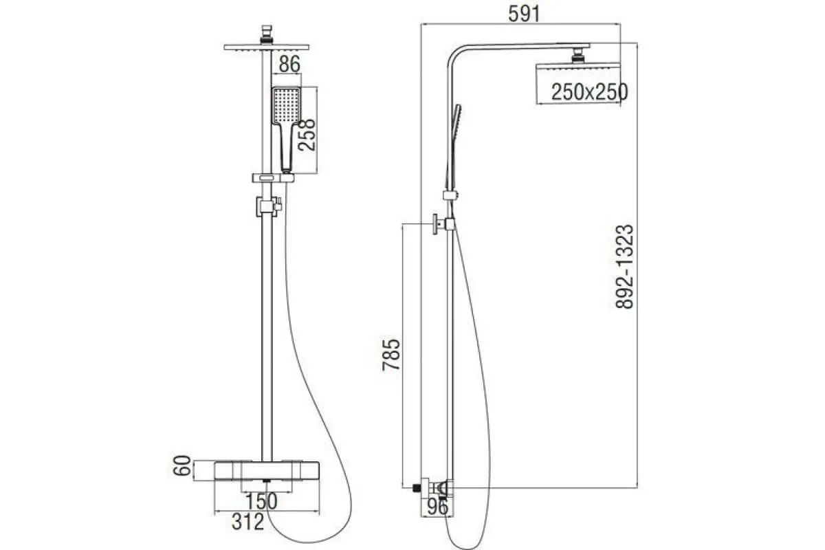 Душевая стойка SMARTsant Велнес SM1608AA (2)