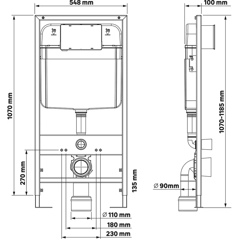 Инсталляция Berges-UNIT кнопка UR3 глянцевый хром (4)