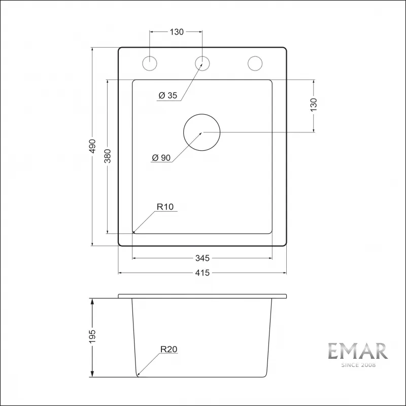 Мойка EMQ-1415.Q Антрацит (2)