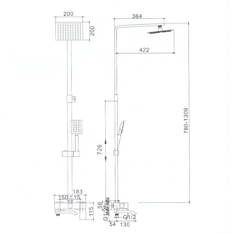 Душевая система Haiba-HB24815 (2)