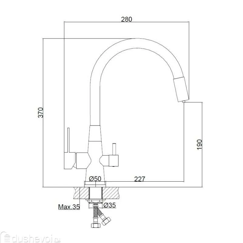 Смеситель для кухни с гибким изливом Haiba  HB76858-3 (2)