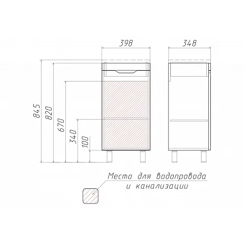 Тумба Домино-Andrea 40 3D (4)