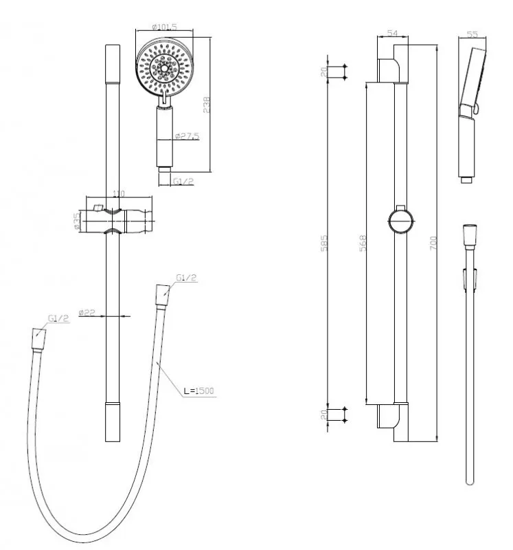 Душевая стойка BelBagno-BB-SAL-CRM (2)