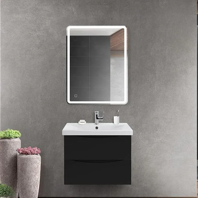 Тумба с раковиной BelBagno MARINO [60, Чёрный, Глянец, MARINO-CER-600-2C-SO-NL-P]