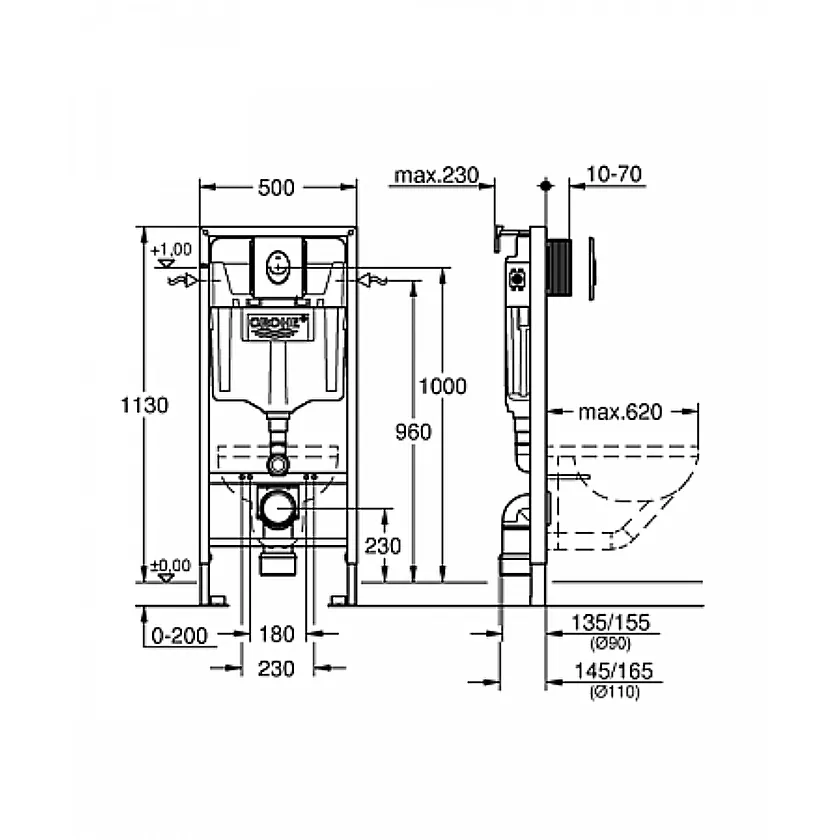 Инсталяция Grohe-Skate Air 37965000 круглая кнопка (2)