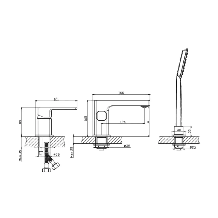 Смеситель на борт ванны Haiba HB615-7 HB80615-7 (4)