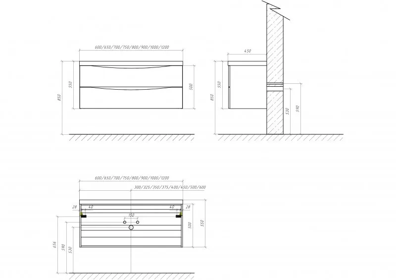 Тумба с раковиной BelBagno-MARINO-650-2C-SO-RN-P (5)