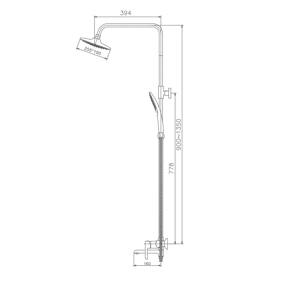 Душевая система Haiba-HB24805-7 (2)