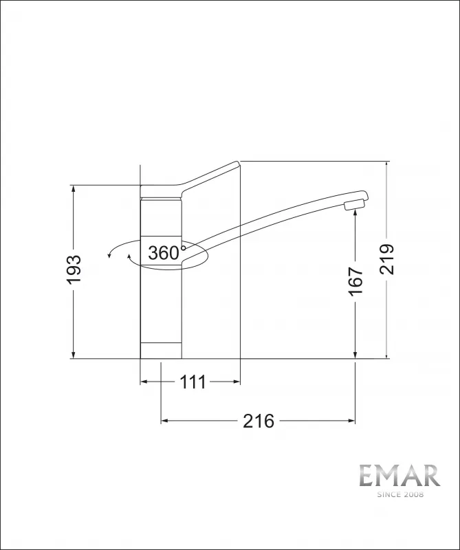 Смеситель для кухни Emar-ЕС-3011.3 Кварц (2)