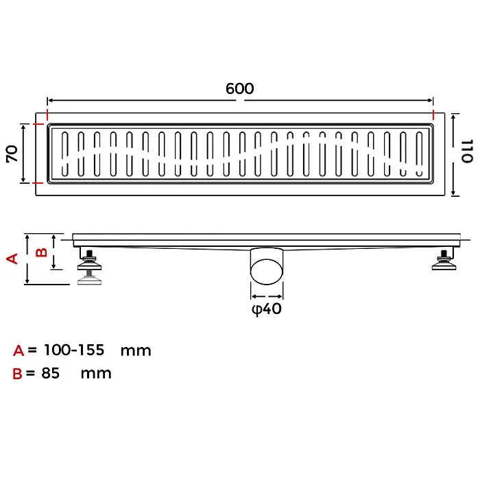 Душевой лоток Gappo-G86007-36 (2)