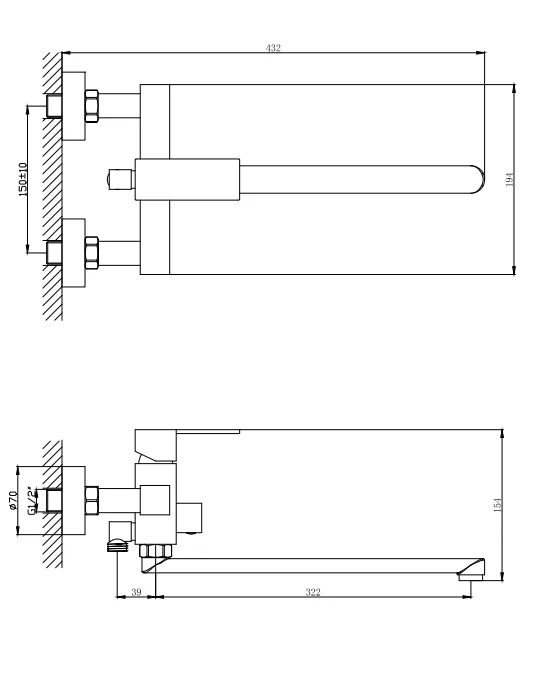 Смеситель для ванны Haiba-HB22803-7 (2)