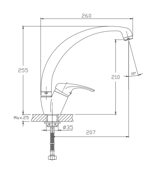 Смеситель для кухни Haiba-HB4113-7 (2)