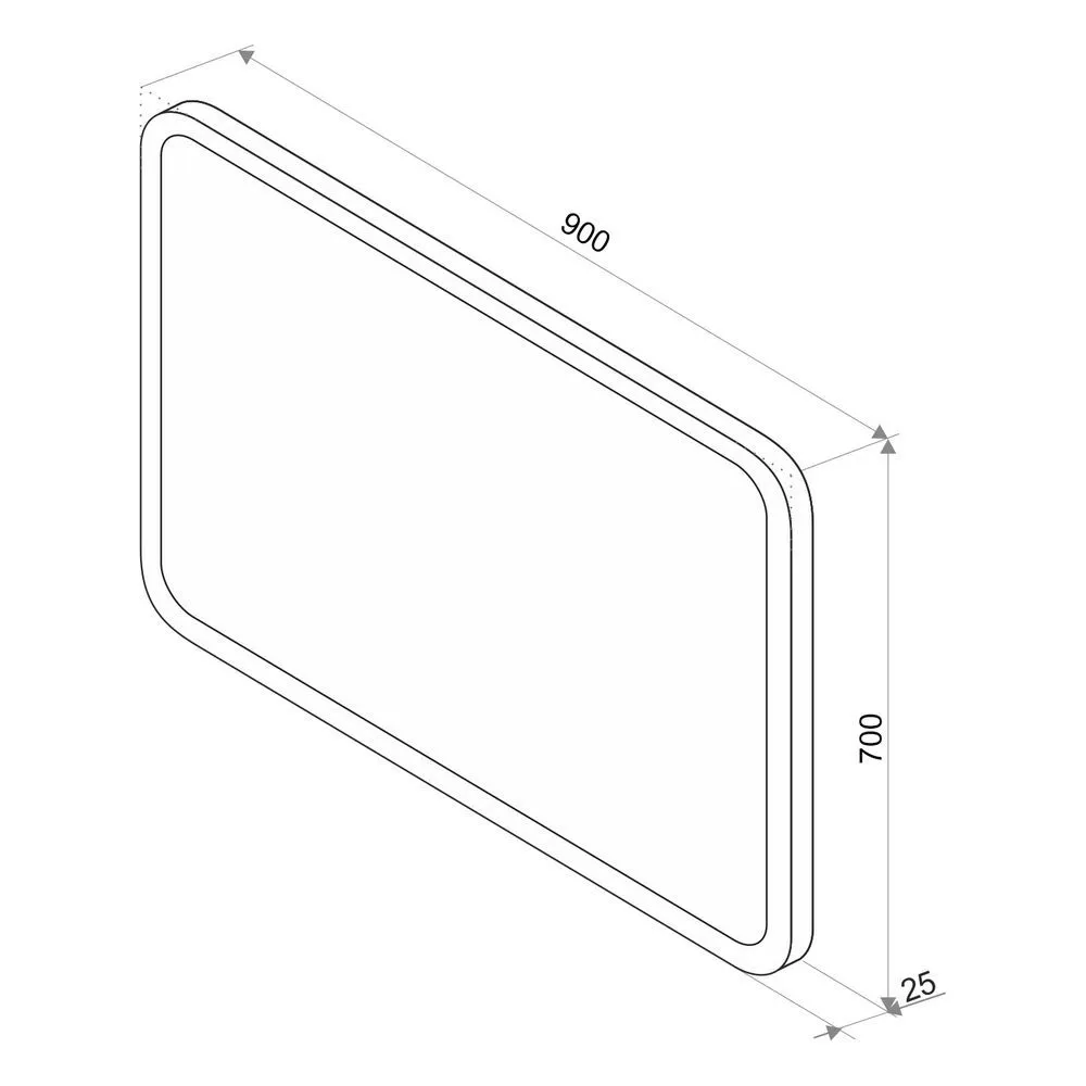 Зеркало Demure Led 900x700 с часами (4)