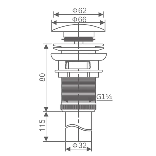 Донный клапан без перелива Savol S-XS002L (2)